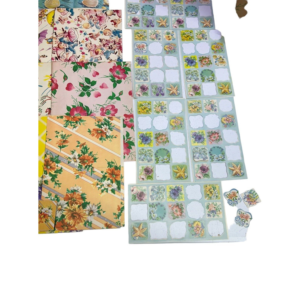 Lot of 21 Vinatge‎ Art Crest All Occassions Wrapping Papers Cards & Seals - Picture 4 of 15